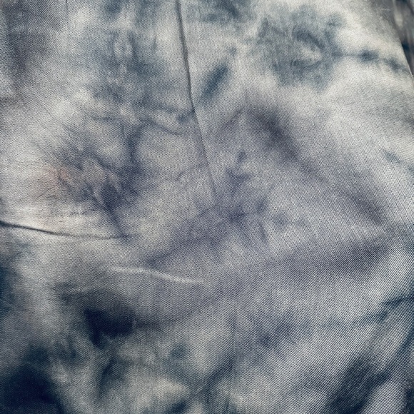 Blue-Gray Tie-Dye Kimono Cardigan Fringe Trim - Picture 6 of 6